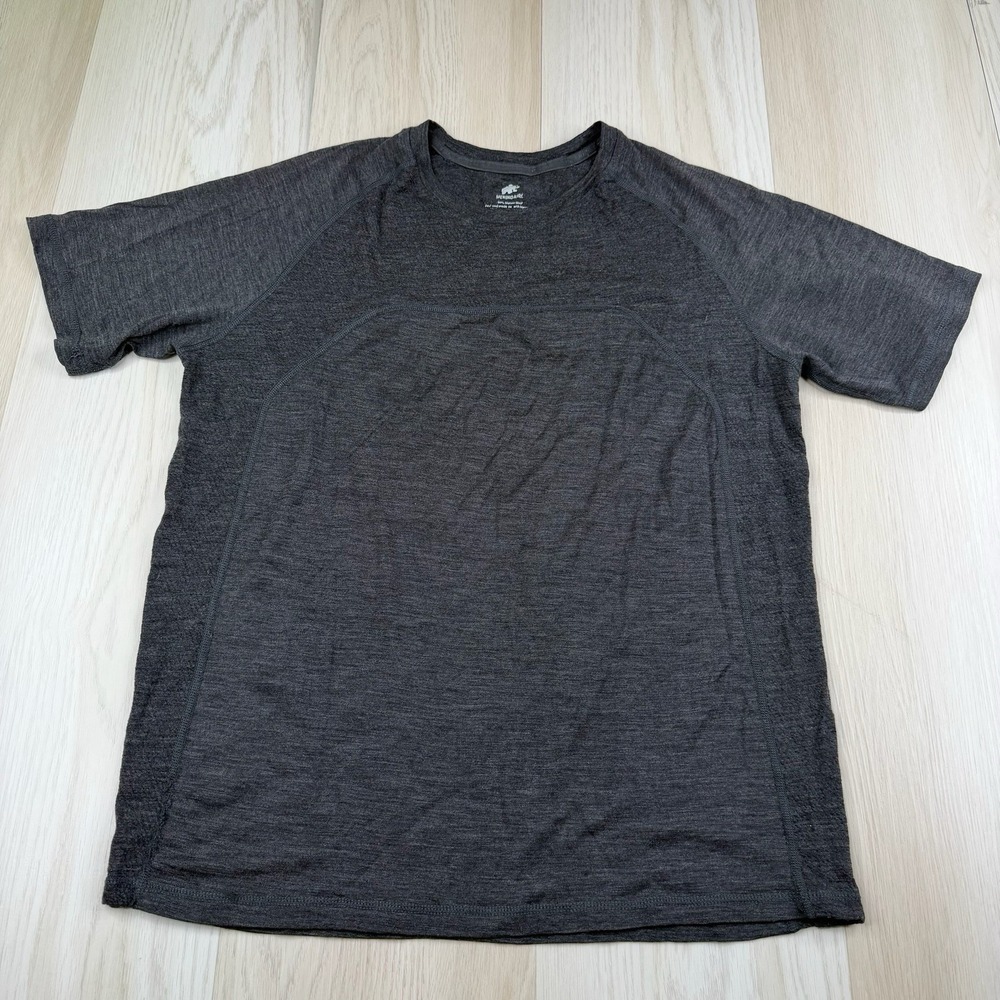 Woolly Men's 100% Merino Wool Short Sleeve Gray Tee T-Shirt Size L Large - Picture 2 of 11